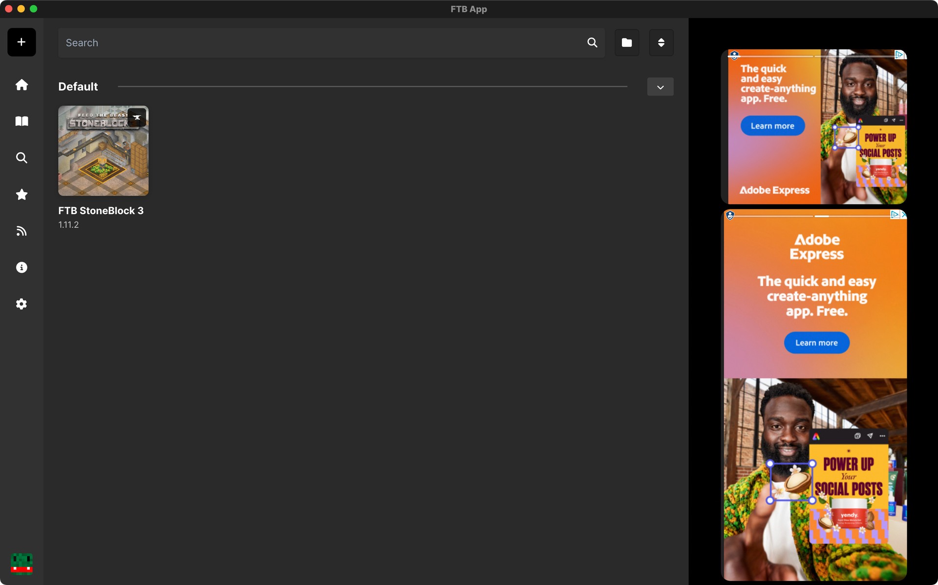 The FTB App's Installing completed modal
